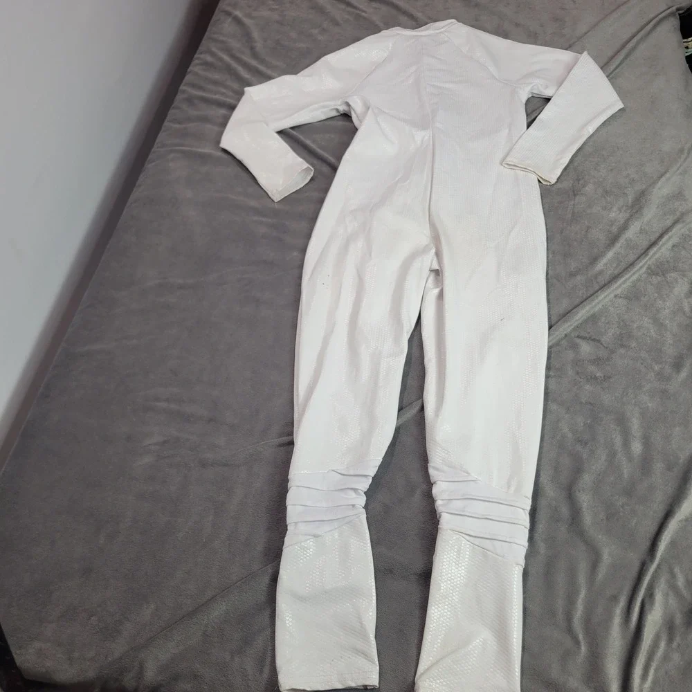 Spirit Halloween Marshmello Jumpsuit Kid Medium White Honeycomb Costume 01505346